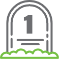 Icon: tombstone with number 1 on it