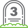 Icon: tombstone with number 3 on it