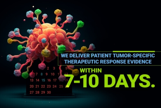 cancer cell with calendar and tex: we deliver patient tumor-specific therapeutic response evidence within 7-10 days